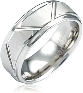 White Tungsten Wedding Ring