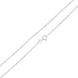 SEA OF ICE Sterling Silver 1mm Diamond-Cut Bead Station Rolo Chain Necklace For Women, Size 14" - 36" Italy
