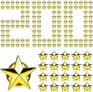 Gold Star Lapel Pins Bulk Motivational Military Award Pin 4th of July Memorial Day Independence Day Stars Brooches Volunteer Gift
