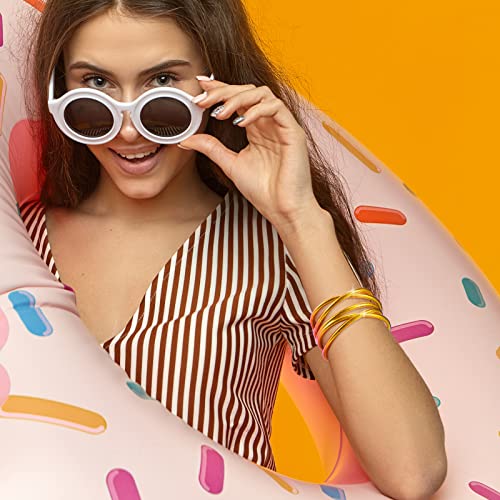 ZeeDix 10 Pack Glitter Jelly Bracelets, Soft Silicone Glitter Filled Jelly Bangles Bracelets Women- Sparkling Fashion Bangles for Women and Girls