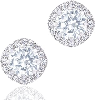 ORROUS & CO 18K Gold Plated CZ Simulated Diamond Stud Earrings for Women, Hypoallergenic, 1.9 Carat