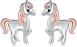 Horse Stud Earrings for Girls 925 Sterling Silver Hypoallergenic Little Horse Earring Kids Horse Jewelry Animal Jewelry Gifts for Women