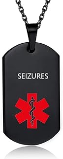 Medical Alert ID Necklace Pendant for Men Women Stainless Steel Medical ID Tag Emergency Med Alert Necklace Jewelry