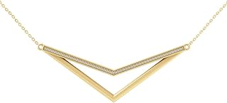 14K White Gold & Diamond Triangle Pendant with Silver Cable Chain, 18-inch Elegant Necklace (1/6 cttw, I-J Color, I2-I3 Clarity) Luxurious & Classic Jewelry Gift