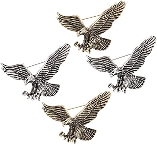 Stylish Vintage American Eagle Brooch + Alloy Pin + For Women + Retro Design - TENDYCOCO Faux Leather and Metal Lapel Accents