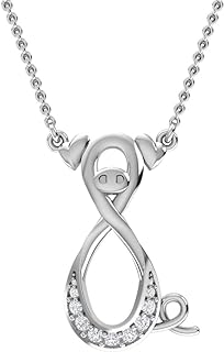 Diamond Duck Pendant Necklace | Sterling Silver Cable Chain Necklace | 0.137 TCW Round Cut Natural Diamond Pendant For Women | Valentine Gift in Pure 925 Silver (White)