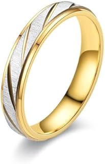 DUCKYDARRY Gold Stainless Steel Band Friendship Ring Eternity Band for Women