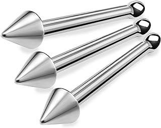 3pcs 20g 0.8mm Nose Stud Bone Straight Bar Nostril Ring Surgical Stainless Steel 2mm Cone Spike