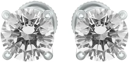 Diamond Earrings Studs 14k White Yellow Gold 1/2cttw - 4cttw 4 Prong Screwback for Women and Men. Lab Grown Diamonds. Clarity VS Color EF. Gift for Wedding, Anniversary and Valentine’s day