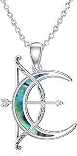 Lobster Claw Clasp Artemis Roman Necklace Pendant with Abalone Gem on Cable Chain for Women and Girls - Sterling Silver