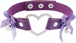 Trendy Heart-Shaped Leather Choker Necklace for Women with Durable Copper Cord Chain, No Gemstone