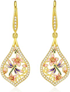 100% 925 Sterling Silver Dragonfly Dangle Earrings with French Wire Back Finding for Women - Versatile and Charming Jewelry Gift