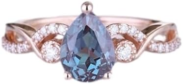 Oval Cut Alexandrite Engagement Ring in 925 Sterling Silver for Women with Distinctive Color-Change Feature