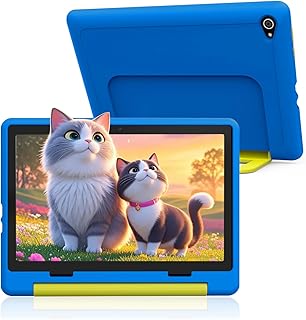 Tablette Yicty KT1016 Bleu avec Écran HD 10,1 Pouces, 8GB RAM, Stockage 64 Go Extensible, Android 14 pour Enfants - Sécurité et Contrôle Parental Avancés