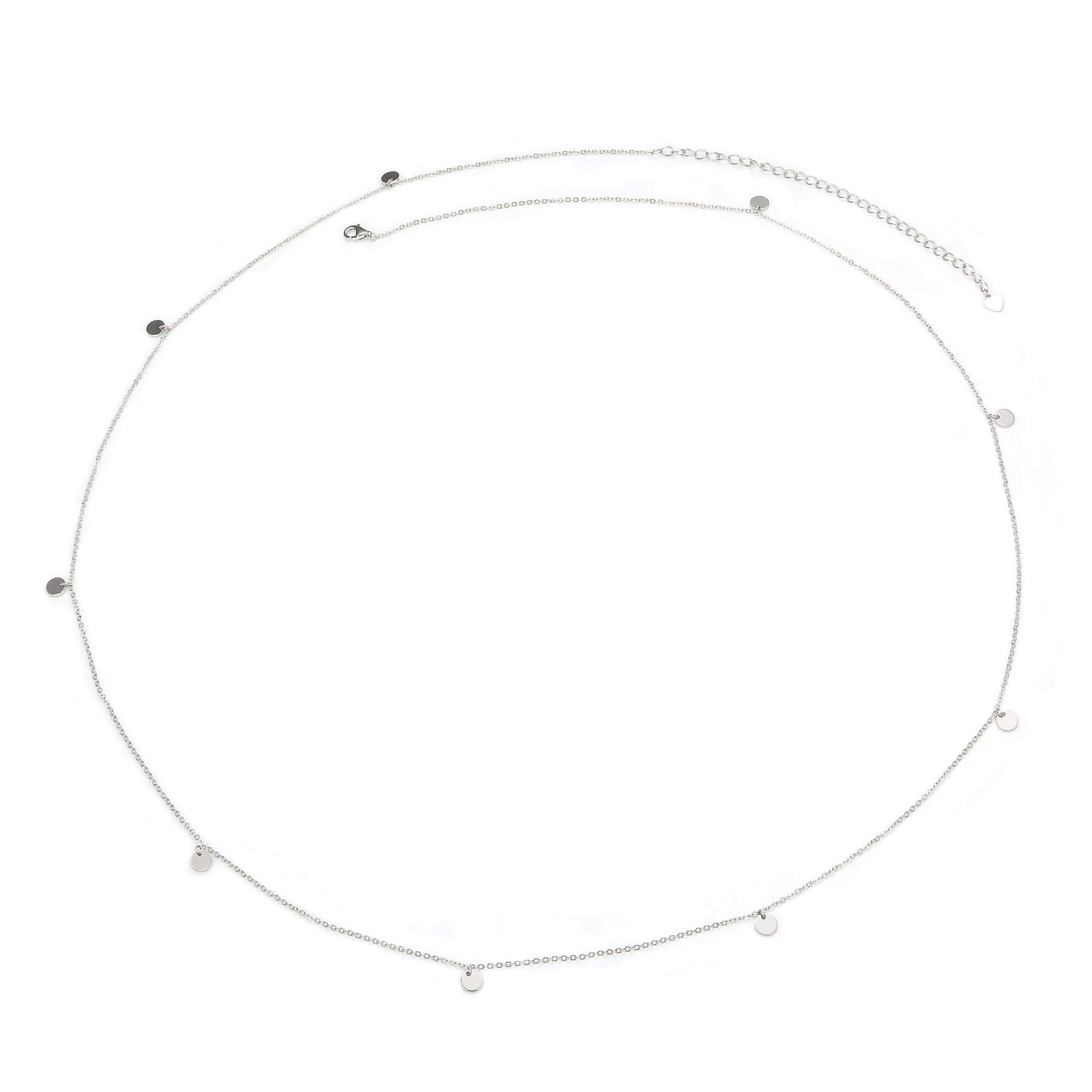 Sllaiss 925 Sterling Silver Belly Waist Chain Body Jewelry for Women Beach Bikini Belly Silver Chain Belt