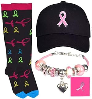 Stylish Buckle Clasp Breast Cancer Charm Bracelet, Stainless Steel, Women's Cancer Awareness Accessory - MEANT2TOBE