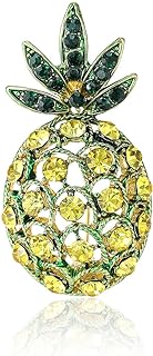 Vintage Rhinestone Pineapple Brooch with Pin Clasp for Unisex, Versatile Suit Stud, Exceptional Gift for Weddings, Birthdays, Holidays, Crafted from Zinc Alloy