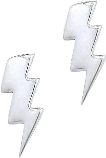 Distinctive Sterling Silver Lightning Bolt Stud Earrings with Push Back Mechanism for Stylish Women - Artisan-Crafted in Thailand