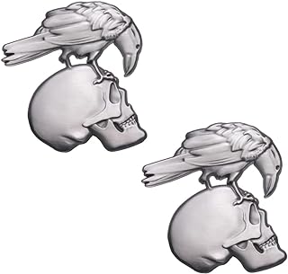 2 pcs Crow Skull Alloy Brooch Gothic Enamel Pins Halloween Jewelry Gift
