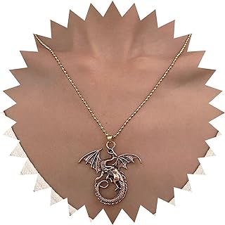 Vintage Punk Goth Dragon Choker Necklace with Ball Chain and Clasp for Women and Girls - Gold Zinc