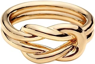 Layered Knot Silk Scarf Ring Brooch for Women Girls Dainty Infinity Love Knots Double Line Shawl Scarves Buckle Wrap Clasp Clip Finger Ring Size 8 Dress Accessories Jewelry Gift