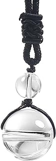 Crystal Necklace for Women Men, Protection Round Bead Pendant Necklaces for Spiritual, Natural Gemstone Chakra Stone Healing Crystals Necklace with Adjustable Rope Cord