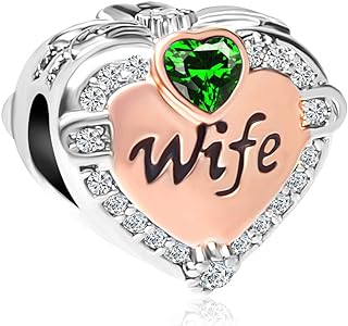 CharmSStory Rose Gold Wife Heart Love Charms Beads For Bracelets & Necklaces