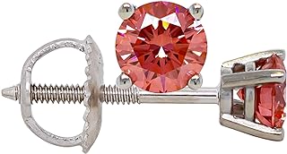 IGI Certified Lab-Created 1.5ct White Gold Diamond Stud Earrings for Women with Screw Back Design, VS2-SI1 Clarity