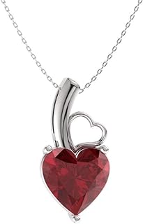 Diamondere Natural and Certified Heart Cut Gemstone Solitaire Petite Necklace in 14k Solid Gold | 0.32 Carat Pendant with Chain Valentine's Day gift for her