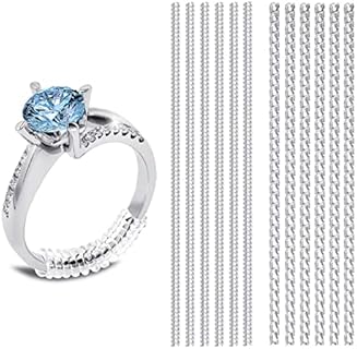 Invisible Ring Size Adjuster 2 Sizes of 12 Packs, Silicone Ring Size Adjuster for Loose Rings,for Men and Women,Spiral Silicone Tightener Fits Most Round Rings(6+6)