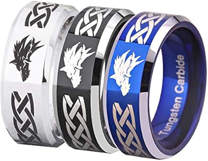 Tungsten Carbide Wolf Wedding Ring - Custom Engraved Legend of Zelda Design for Cosplay Enthusiasts and Fans, Elegant and Durable