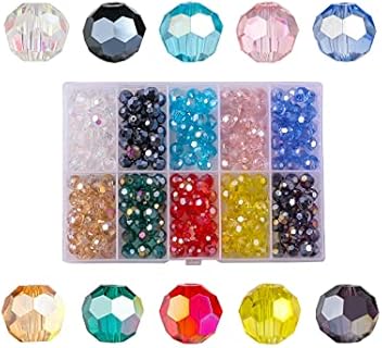 FZH8mmWholesale Round Glass Beads for Jewelry Making, 250Pcs Faceted Round Shape Colored Crystal Spacer Beads, Used for Bracelets, Necklace Accessories, Jewelry Making