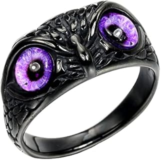 Men's & Women's Stainless Steel Signet Biker Ring Featuring Vintage Owl Design - Versatile Statement Jewelry Piece