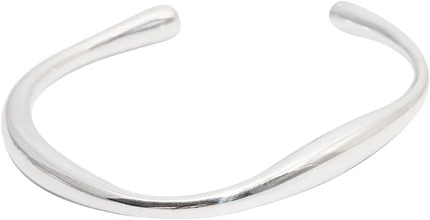 Sterling Silver Teardrop Design Open Bangle Bracelet for Women - Adjustable Cuff-Style, Hypoallergenic, and Nickel-Free, Ideal for Gift