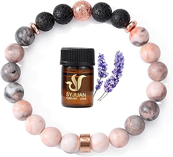 Anxiety Healing Bracelet Lavender Essential Oil Aromatheraphy Diffuser Lava Rock Bracelets Relaxation Gift for Women