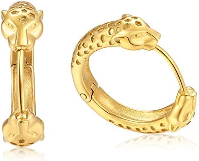 Cyan Birdee Women's Classic Gold Hoop Earrings | 21mm Hypoallergenic Stainless Steel with Hinged Hoop Backing