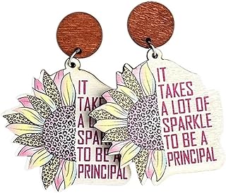 Snap Back Sunflower-Designed Wooden Stud Earrings by FFLaiwah for Students & Teachers, Perfect Graduation or Appreciation Gift