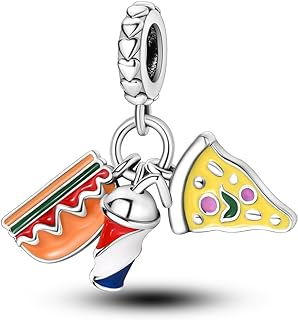 Cute Cubic Zirconia Charm Bracelet with Sterling Silver Chain - Featuring Heart, Butterfly, Animal, Sunflower, Moon, Tree & Kawaii Kitty Cat Pendants by Hapour - Compatible with Pandora Bracelets