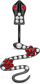 COCHARM Black Gold Snake Belly Button Rings 14g Snake Navel Rings Vacation Unique Belly Navel Piercing