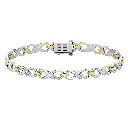 Dazzlingrock Collection 0.52 Carat (ctw) Round White Diamond Ladies Infinity Tennis Link Bracelet 1/2 CT | Available in 10K/14K/18K Gold