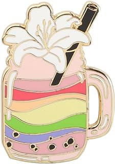 BAUNA Bubble Milk Tea Enamel Brooch Rainbow LGBT Accessories Gay Pride Bubble Tea Lapel Pin