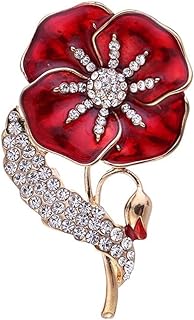 Pin Clasp Type Red Poppy Brooch, Alloy Material, Ideal for Veterans, Remembrance Day Design Lapel Pin Gift