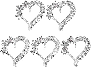 5Pcs Heart Brooch for Women Love Heart Brooch Pin Wedding Party Clothes Accessories DIY Love Peach Heart Shaped Rhinestone Brooch