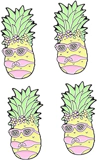 NOLITOY 2 Sets 4pcs Pineapple Brooch Metal Decor Hawaiian Brooches Cartoon Brooches Pineapple Enamel Brooch