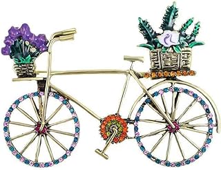 Crystal Rhinestone Creative Bicycles Brooch Pin for Women Girls Retro Elegant Handmade Bike Cycle Brooches Pins Classic Wedding Fashion Jewelry Accessories Gift Christmas Bags Hat Decoration