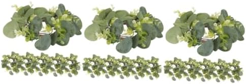 ABOOFAN 18 Pcs Boxwood Wedding Ring Set with Assorted Color Faux Eucalyptus for Home Decor, Artistic Leaf Design, Lightweight Plastic Material