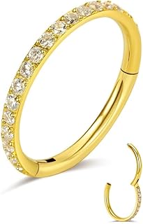 Versatile 18G-16G Titanium Crystal Cartilage Earrings For Piercings Including Helix, Conch, Daith, Rook, And Nostril, Available In Various Sizes And Colors