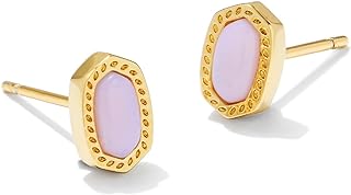 Opal Gem Push Back Cuff Stud Earrings for Women in 14K Gold-Plated Brass - Kendra Scott Mini Ellie Collection