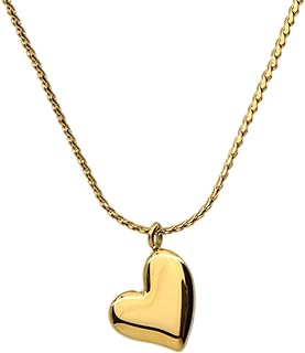 Jude Jewelers Stainless Steel Heart Shaped Classic Plain Statement Wedding Holiday Party Pendant Necklace