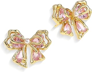 JeanBeau Small Bow Stud Earrings for Women Girls Cute Ribbon Bowknot Studs Cartilage Hypoallergenic Holiday Party Prom Trendy Jewelry Gift